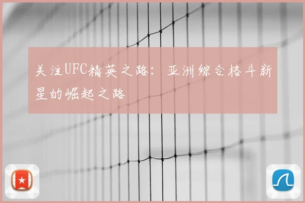关注UFC精英之路：亚洲综合格斗新星的崛起之路